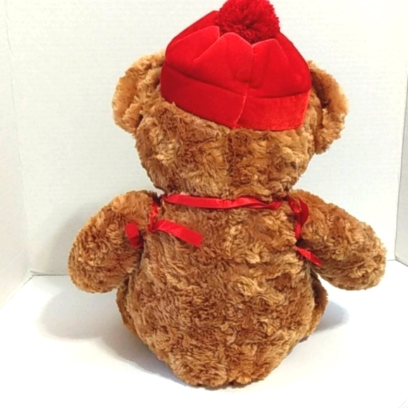 GALERIE VINTAGE HOLIDAY STUFFED BEAR 22 INCHES - Picture 3 of 6